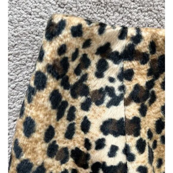 Vintage 90's Hugo Buscati Leopard Print Faux Fur Mini Skirt Sz 2 - Picture 4 of 12